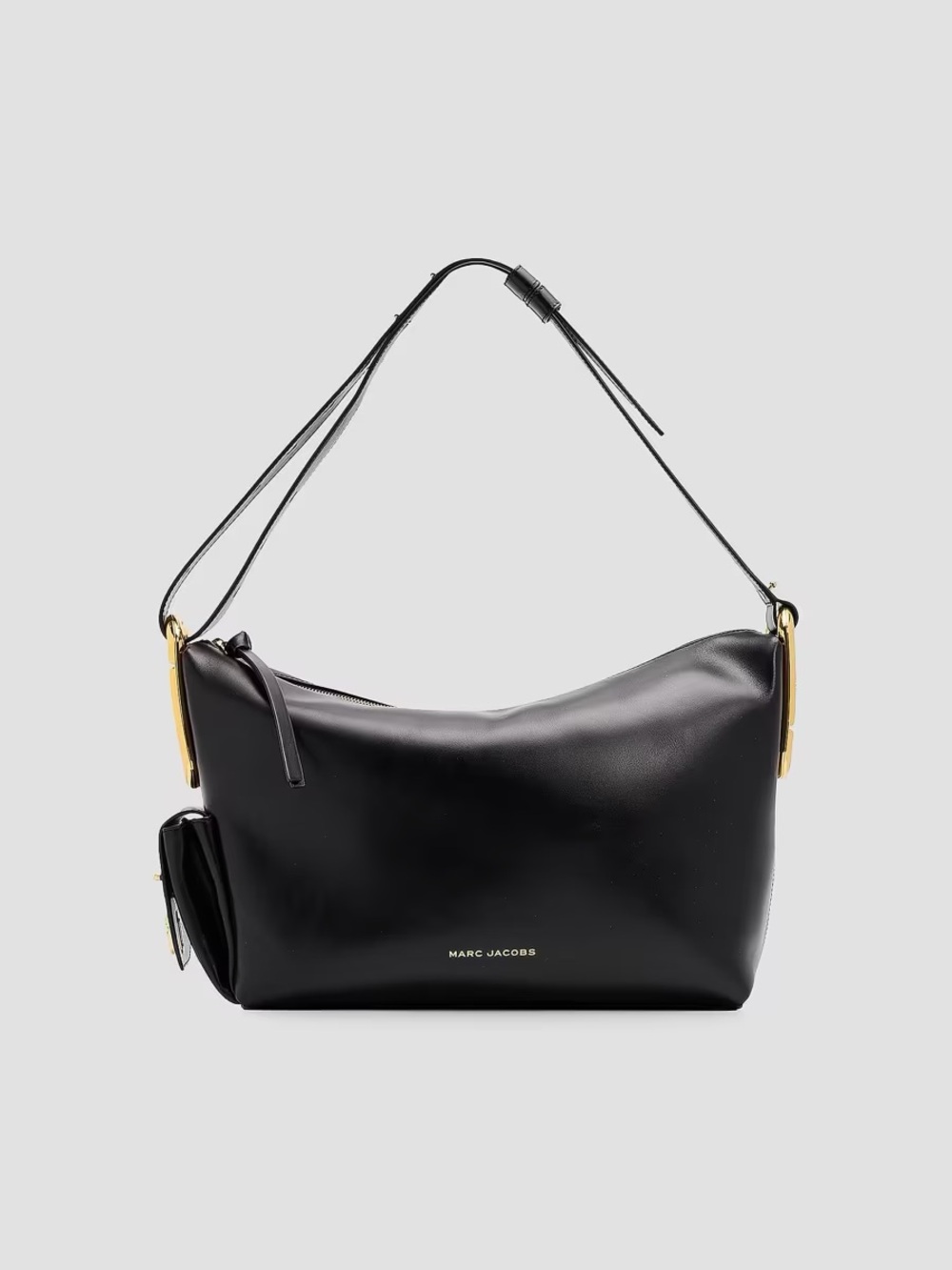 Marc Jacobs Black Scene Large Leather Shoulder Bag with Gold Hardware